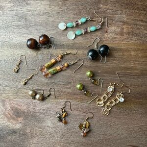 9 - pairs Mix brand earrings Earthy